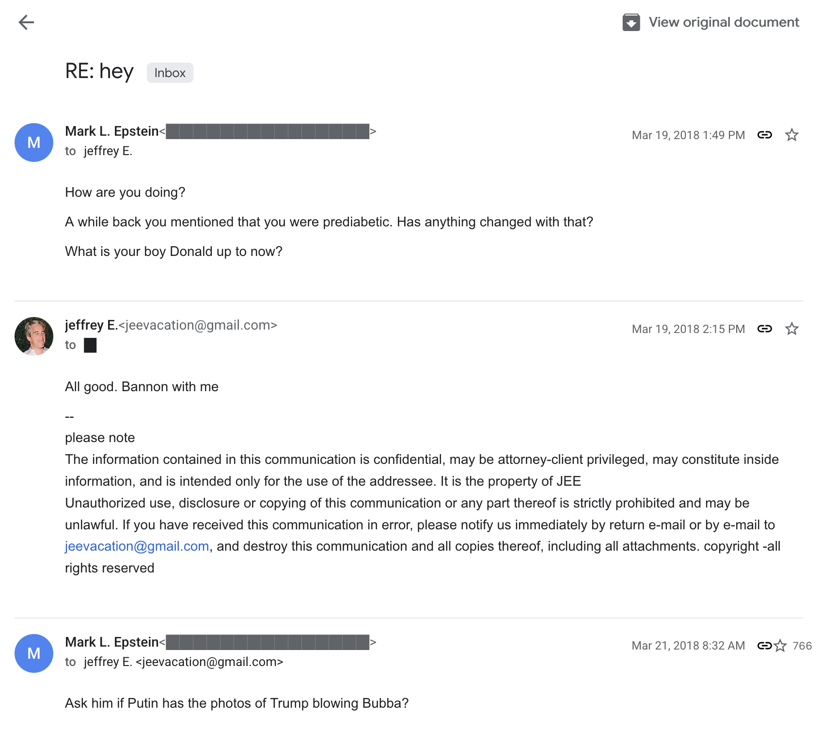 Ask him if Putin has the photos of Trump blowing Bubba?