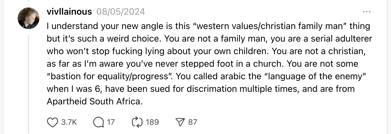 Elon calls Arabic the language of the enemy